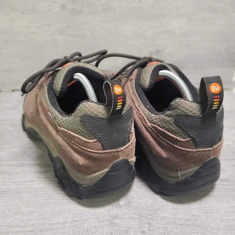 Merrell Moab Waterproof Hiking Shoes Mens 12 Espresso Brown Suede Vibram Trail